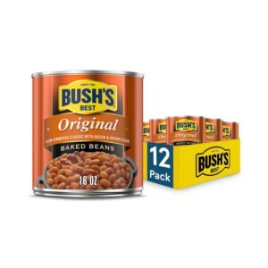 BUSH'S BEST 16 oz Canned Original Baked Beans, Pack of 12