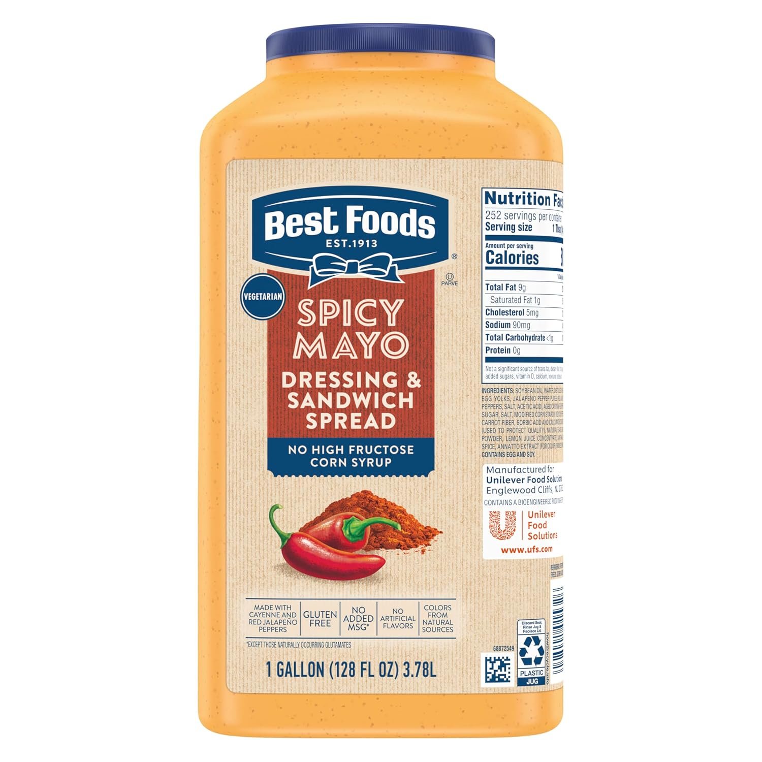 Spicy Mayonnaise 2 Pack for Foodservice made with real cayenne and red jalapeno peppers 128 Fl Oz