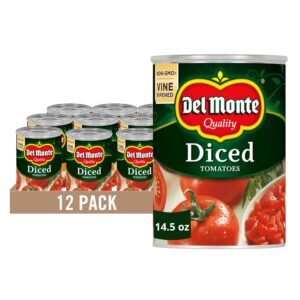 Del Monte Canned Diced Tomatoes with Natural Sea Salt, 14.5 Ounce (Pack of 12)