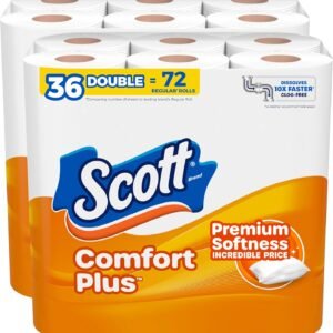 Scott Comfort Plus Toilet Paper, 36 Double Rolls, 231 Sheets per Roll,